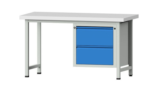 Établis ANKE Établi combiné, modèle 711 E, 1500 x 700 x 850 mm, RAL 7035/5012, KSP 50 mm, 510.543