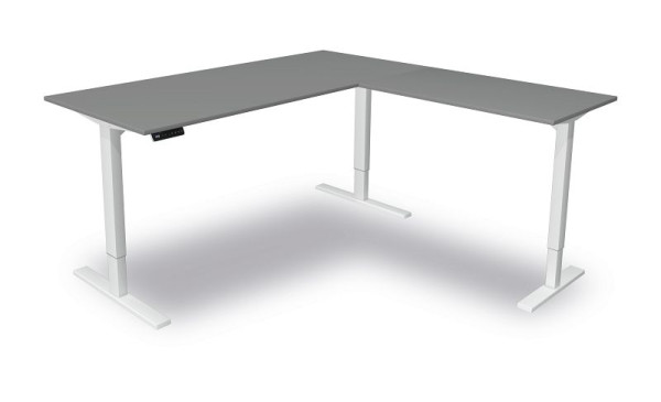 Table assis/debout Kerkmann L 1800 x P 800 mm avec élément rapporté, réglable en hauteur électriquement de 720 à 1200 mm, Move 3, couleur : graphite, 10382112