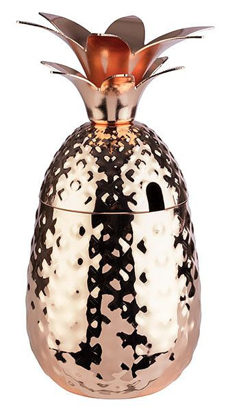 Tasse APS -ANANAS-, Ø 9 cm, hauteur : 19 cm, acier inoxydable, aspect cuivre, dimensions de la partie inférieure : Ø 9 cm, hauteur : 10,5 cm, 0,5 litre, 93334