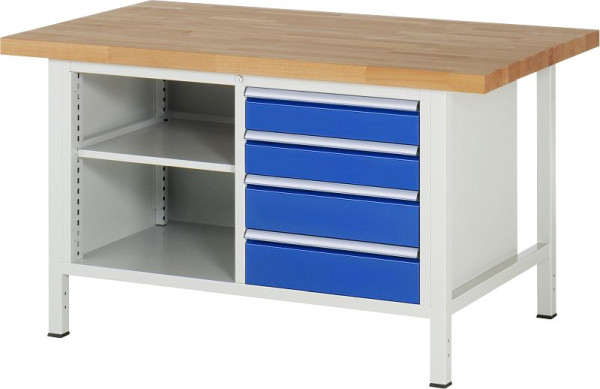 Etabli RAU série 8000 - modèle 8464, L1500 x P900 x H840-1040 mm, base système L1235 x P850 x H800-1000 mm, 03-8464A2-159B4H.11