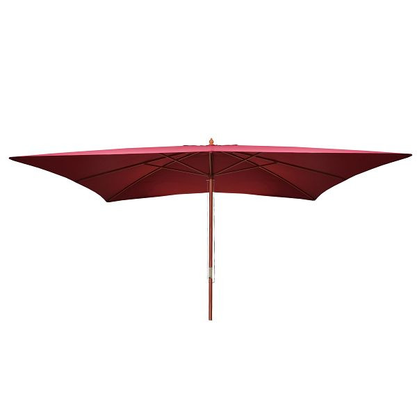 Parasol Mendler Florida, parasol de jardin parasol market, 3x4m polyester/bois 6kg, bordeaux, 65601