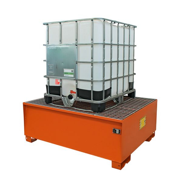 Bacs de déversement Sall IBC en acier peint pour le confinement en toute sécurité des déversements à l'intérieur ECI, 134 x 165 x 62 cm, ECO310A