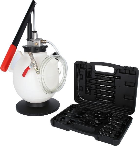 KS Tools Kit de remplissage d'huile pour engrenages universel avec jeu d'adaptateurs de 23 pièces, 150.9105