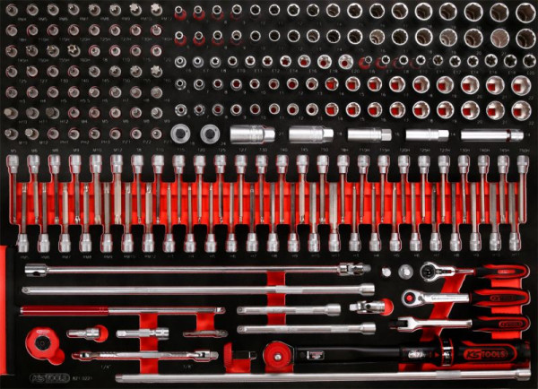 KS Tools PERFORMANCEplus jeu d'outils 221 pièces clé à douille 3/8', 821.0221