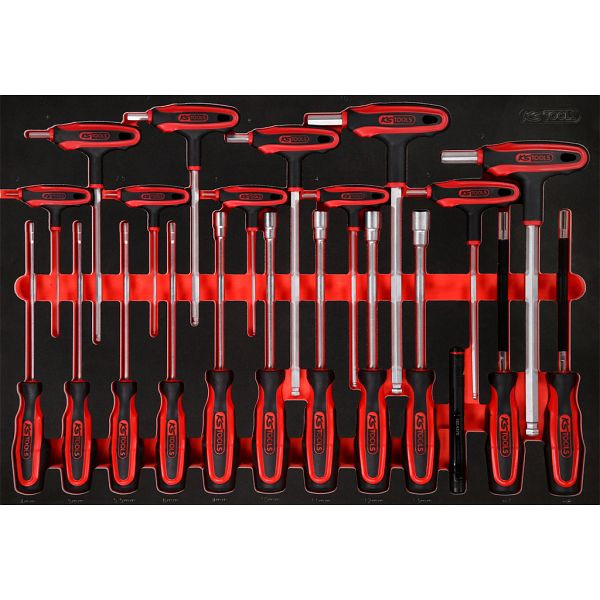 KS Tools PERFORMANCEplus jeu d'outils 22 pièces poignées en T et tournevis, 811.1022