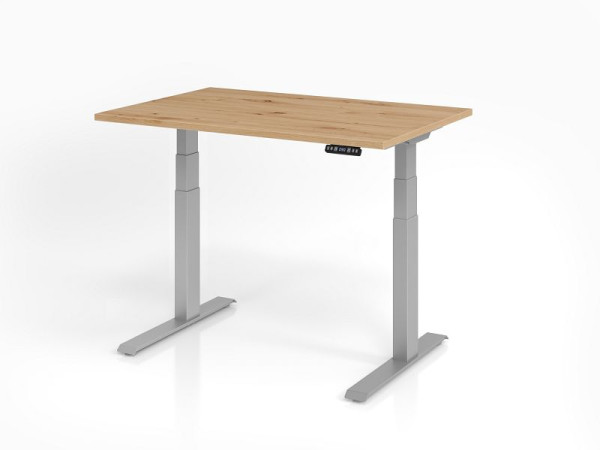 Bureau Hammerbacher XDKB12, 120 x 80 cm, plateau : chêne noueux, épaisseur 25 mm, chant épais en ABS, forme rectangulaire, VXDKB12/R/S