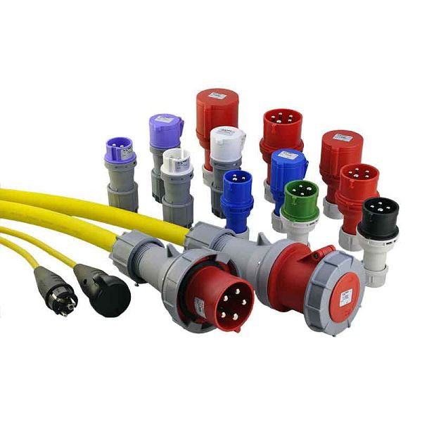 ELSPRO Vollgummi-Schutzkontakt-Dreifachkupplung 3polig/16 A/230 V. Vollgummi-Schuko-Stecker und 20 m Leitung, S20KD