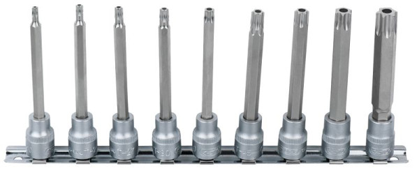 KS Tools Jeu de douilles 3/8", longues, 9 pièces, TB20-TB60 avec trou frontal, 911.3980