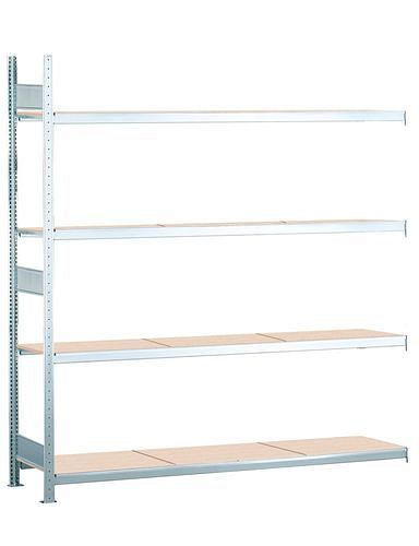 Étagère Schulte à grande portée avec panneaux de particules, champ supplémentaire, 4 niveaux de rangement, largeur des compartiments 2500 mm, 2506 x 536 x 2500 mm, 278969