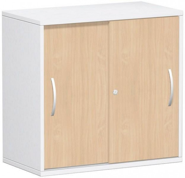 geramöbel panneau supérieur d'armoire à portes coulissantes 25 mm, avec pieds, verrouillable, 800x425x798, hêtre/blanc, S-382502-BW