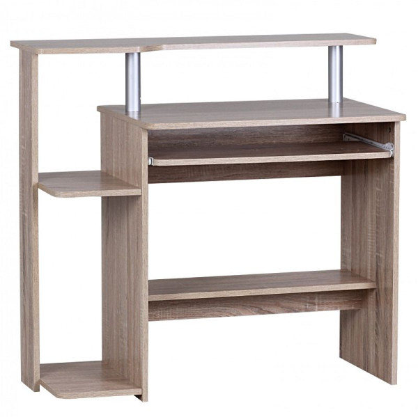 Wohnling Sonoma table d'ordinateur 94 x 90,5 x 48,5 cm table d'ordinateur portable moderne avec clavier coulissant, WL1.171