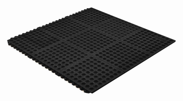 Notrax Cushion Ease GSII Nitrile FR Tapis de travail ergonomique anti-fatigue pour zones humides Systèmes enfichables 850SFR, Noir, 91 cm x 91 cm, 850SFR33BL