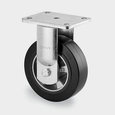Roulette fixe TENTE-ROLLEN, roue Ø 200 mm, capacité de charge 450 kg, hauteur de construction 245 mm, A 68 Shore, 9688IEP200P63