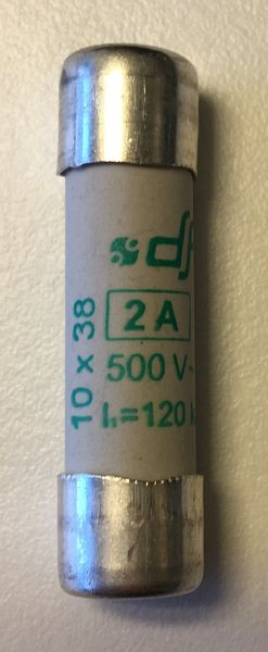 Fusible ELMAG 'CERAMIC' 10x38 mm, 2 ampères type aM (TRAGE), 9708366