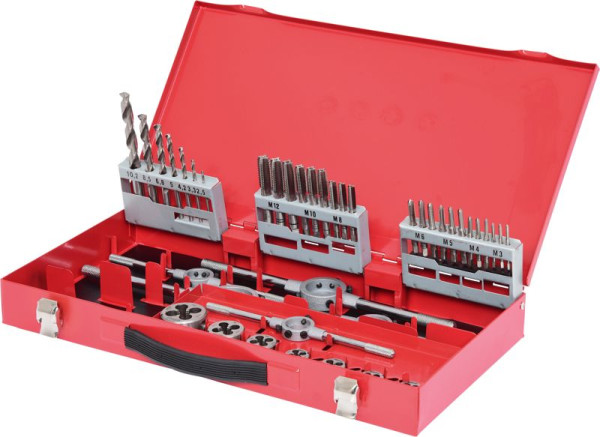 KS Tools Jeu d'outils de coupe de filetage HSS, 44 pièces, 331.0644