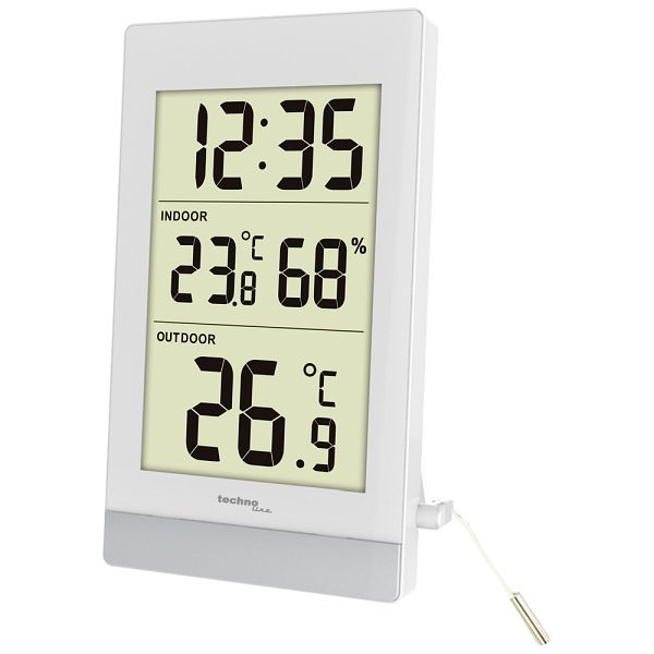 Station de température Technoline, dimensions : 67 x 120 x 28 mm, WS 7039