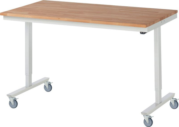 Table de travail mobile RAU adlatus 150 kg, 1500x800x855-1255mm, plaque B 25 mm, 08-AT-150-080-B-4LF
