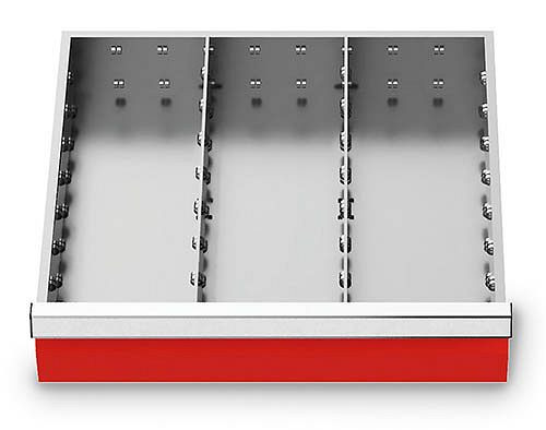 Kit de séparation métallique Bedrunka+Hirth, 2 pièces, R 18-16, hauteur de panneau 75 mm, dimensions en mm (LxPxH) : 450 x 400 x 75, 146-140-75