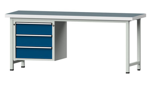 Établis ANKE Établi combiné, modèle 726 V, 2000 x 700 x 850 mm, RAL 7035/5010, UBP 50 mm, 410.754