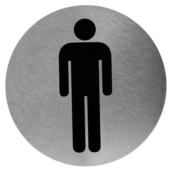 Symbole de porte KEMMLIT Basic, hommes, qualité supérieure, acier inoxydable, 252.413