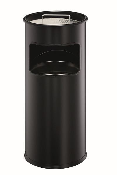 Corbeille à papier en métal DURABLE avec cendrier rond, noir, 333001