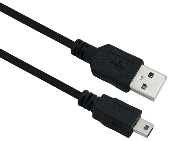 Câble de connexion Helos, USB 2.0 fiche A/fiche B mini 5 broches, 2,0 m, noir, 288315
