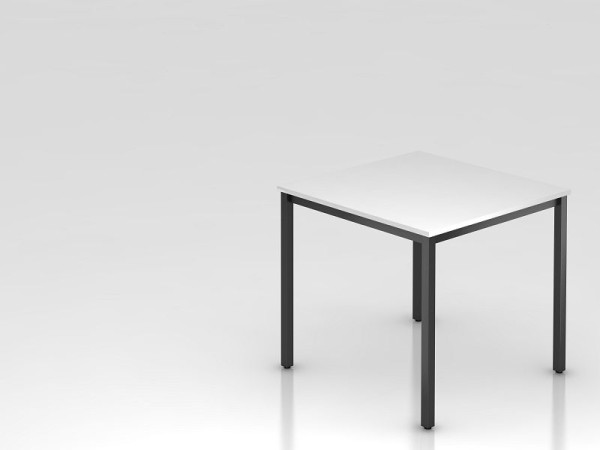 Table de réunion Hammerbacher 80x80cm blanc/noir carrée, forme rectangulaire, VDQ08/W/D