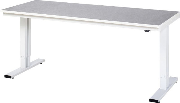 Table de travail RAU série adlatus 300 (réglable électriquement en hauteur), plan de travail avec revêtement linoléum/universel, 2000x720-1120x800 mm, 08-WT-200-080-L