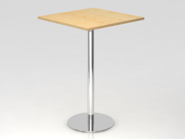 Table de bar Hammerbacher 80x80cm érable/chrome, structure chromée, VSTH88/3/C