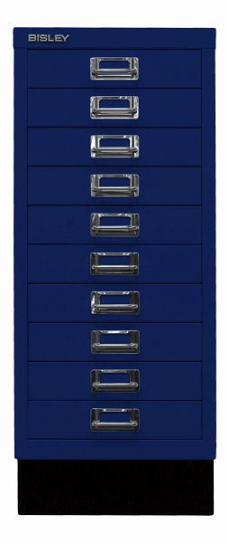 Bisley MultiDrawer™, série 29 avec base, DIN A4, 10 tiroirs, bleu Oxford, L2910S639