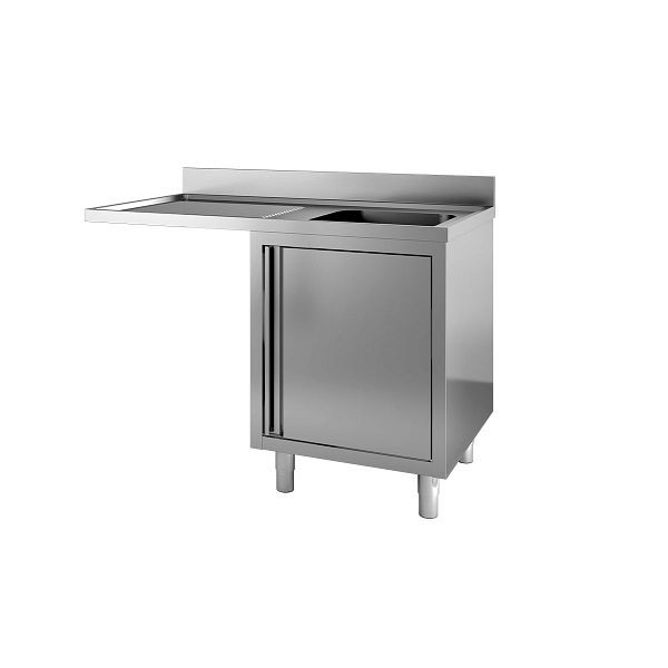 Vaiotec TOPLINE évier centre 600 / 1 cuve à droite avec porte battante L : 1200 mm, 10795