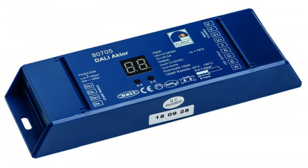 rutec Projekt DALI + actionneur push dimm 4x1 canaux 3/4 adresses, DALI + actionneur push dimm 480W / 24V multicolore, PHZ705