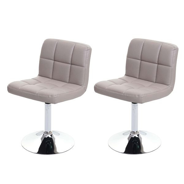 Mendler set de 2 chaises de salle à manger chaise pivotante Kavala simili cuir chrome, taupe-gris, 74176