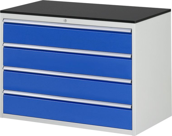 Armoire à tiroirs RAU série 7000, L1145xP650xH820mm, tiroirs : 4xH180mm, plan de travail avec revêtement en résine mélamine, épaisseur 19mm, 03-XXL5.1A-M.11