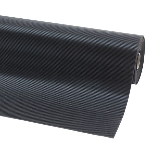 Notrax Rib 'n' Roll RS Tapis de sol et revêtement de sol à fines nervures de 3 mm 750RS, noir, 100 cm, vendu au mètre, 750C0036RS