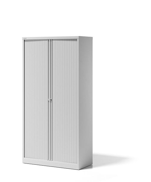 Armoire à volet roulant Bisley Essentials, avec 4 étagères pour 5 hauteurs de dossiers, blanc signalisation, YETB10194SPWW696