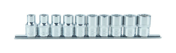 KS Tools Jeu de douilles 12 pans 1/2" CHROMEplus, 10 pièces 10-19 mm, 918.0655