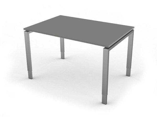 Bureau Kerkmann avec structure à 4 pieds, forme 5, L 1200 x P 800 x H 680-820 mm, graphite, 11415012