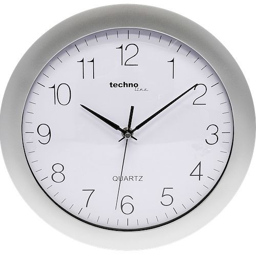 Horloge murale à quartz Technoline argent, plastique, dimensions : Ø 30 cm, WT 7000 argent