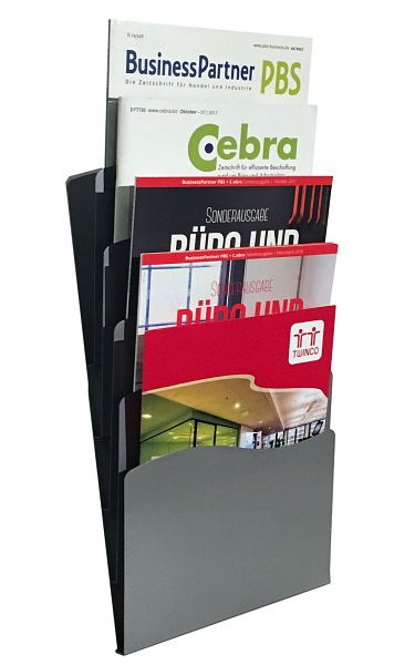 Twinco 5173 TWIN porte-brochures 5 supports muraux A4, noir, 5173-1