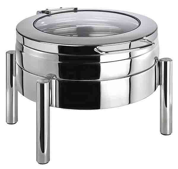Chafing Dish APS rond -PREMIUM-, 44 x 54 cm, hauteur : 33 cm, inox 18/8, 1 cadre, 1 bassine d'eau, avec fond sandwich, 12353