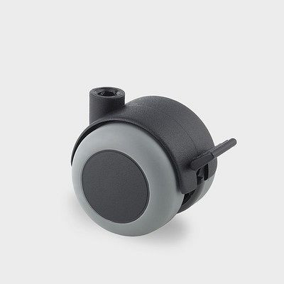 Roulette pivotante TENTE-ROLLEN avec frein, roue Ø 50 mm, capacité de charge 40 kg, hauteur hors tout 56 mm, A 87 Shore, A525PJI050L51-8
