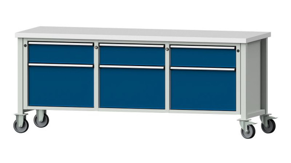 Établis ANKE établi à caissons, modèle 223 V, 2000 x 700 x 840 mm, RAL 7035/5010, KSP 40 mm, 306.160