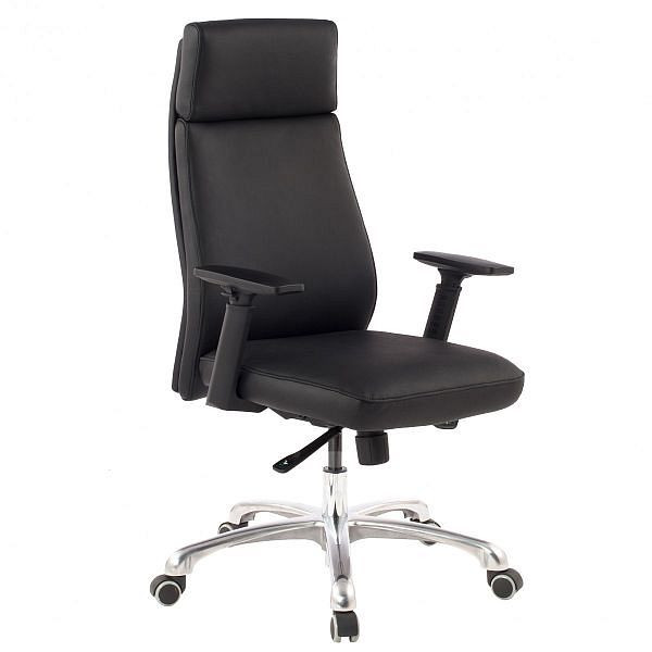 Amstyle chaise de bureau Porto en cuir véritable noir ergonomique avec appui-tête, SPM1.800