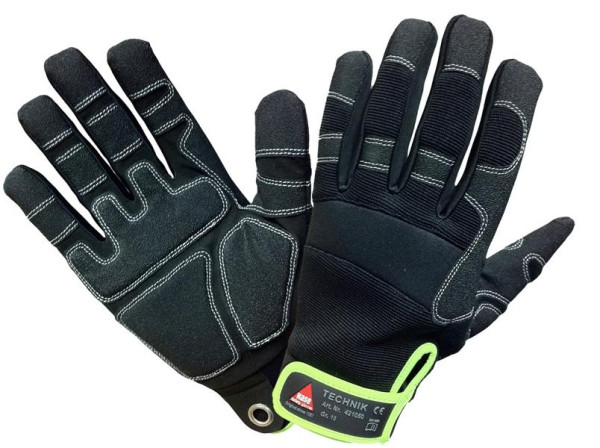 Hase Safety TECHNIK, Gants de sécurité à 5 branches en cuir synthétique HiTech, taille : 8, UE : 10 paires, 421000-8