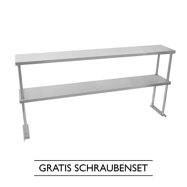 KuKoo Gastronomie Double Etagère Inox 150 cm, 24899