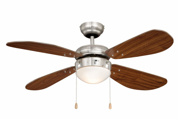 Ventilateur de plafond AireRyder Classic 105 cm nickel / noyer avec éclairage et chaînes à tirer, FN43336