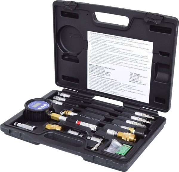 KS Tools Testeur de pression de compression numérique, 10 pièces, 150.1650