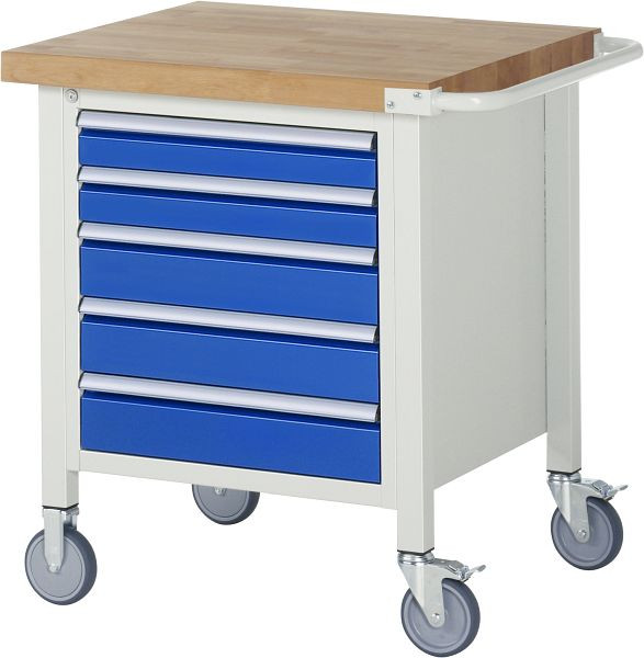 Établi mobile RAU série 8000, 5 x tiroirs, 750x880x700 mm, 05-8171A2-077B4S.11