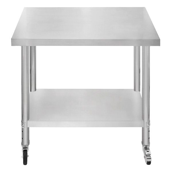 KuKoo Gastro table de travail inox table de préparation table de cuisine mobile 60cm x 90cm, 211613